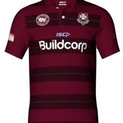 UQ Rugby Polo Maroon Striped
